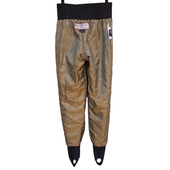 VINTAGE 80's METROPOLIS COULOIR Black High Waisted Stirrup Ski Pants S 4 Aviator - Picture 7 of 16